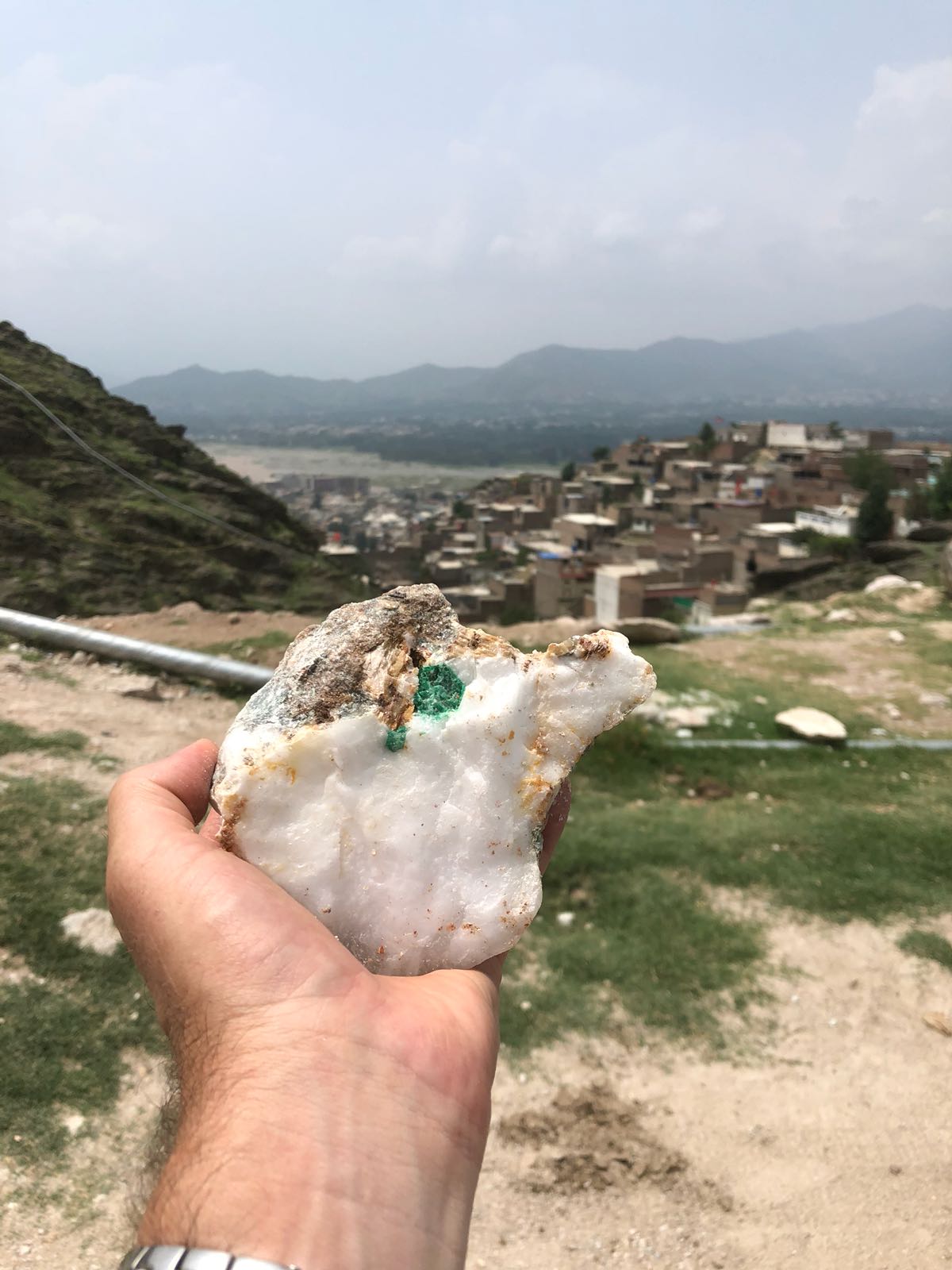 Emerald in its host rock, Swat Valley, Pakistan. (Photo: TDi Sustainability) Emerald in its host rock, Swat Valley, Pakistan. (Photo: TDi Sustainability)
